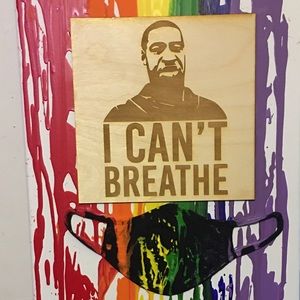 I Can’t Breathe Rainbow Drip Memorial Wall Art